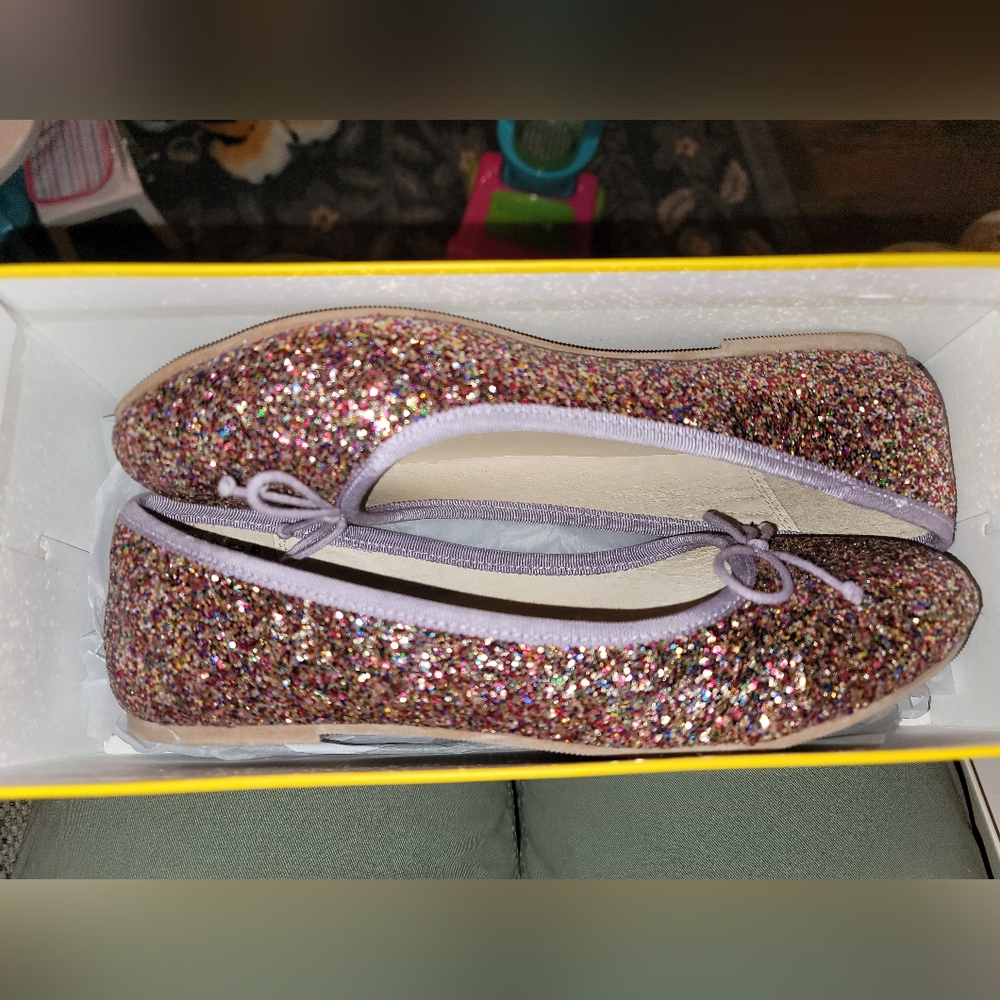 Mini Boden Purple Multi Glitter Ballet Flats 38